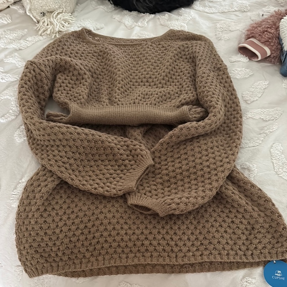 Cozy Brown Knit Sweater